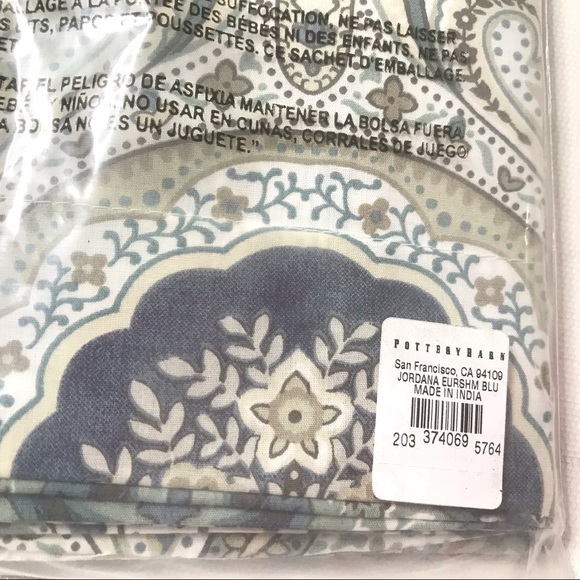 Pottery Barn Bedding Pottery Barn Blue Jordana Paisley Percale Sham